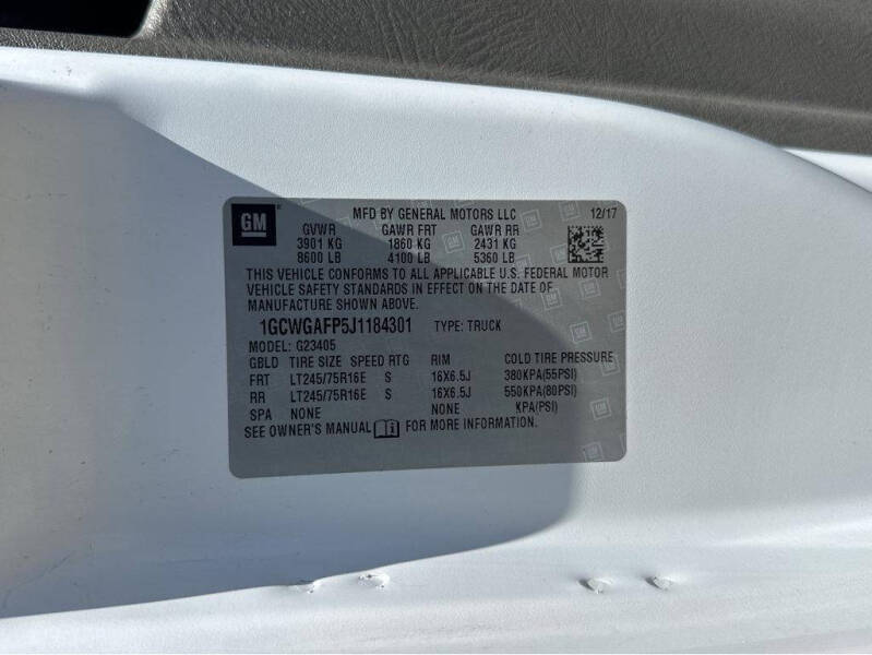 2018 Chevrolet Express 2500