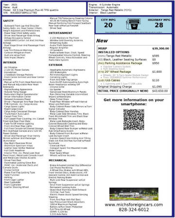 2021 Audi Q3 quattro S line Prem Plus 45 TFSI