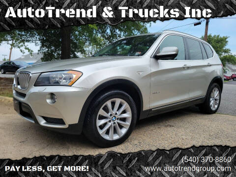 2014 BMW X3 for sale at AutoTrend & Trucks Inc in Fredericksburg VA