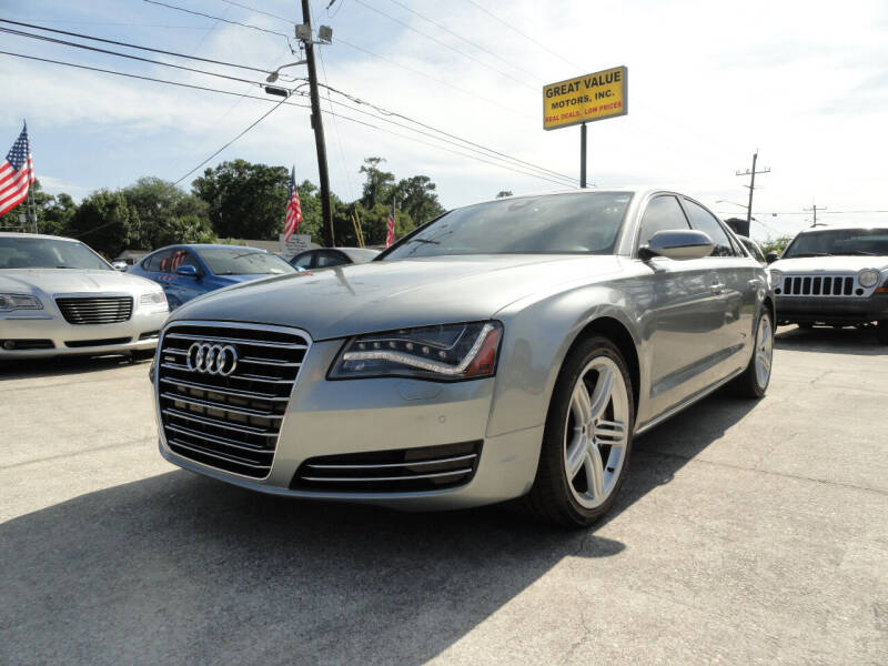 2013 Audi A8 for sale at GREAT VALUE MOTORS in Jacksonville FL