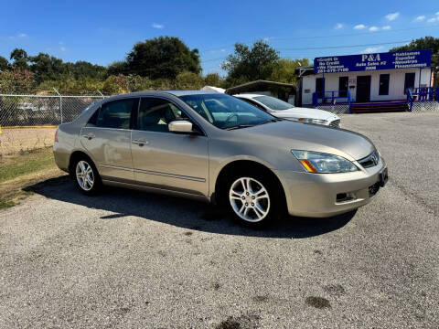 2007 Honda Accord for sale at P & A AUTO SALES in Houston TX