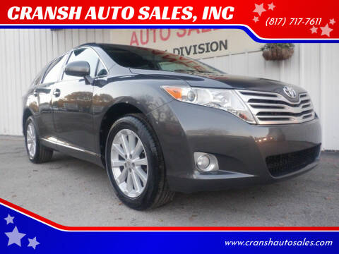 2012 Toyota Venza for sale at CRANSH AUTO SALES, INC in Arlington TX