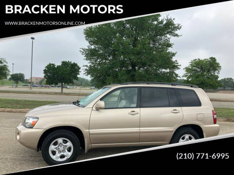 2006 Toyota Highlander for sale at BRACKEN MOTORS in San Antonio TX