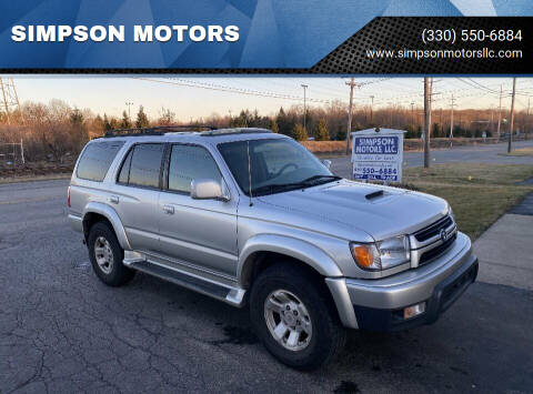 2001 Toyota 4Runner for sale at SIMPSON MOTORS in Youngstown OH