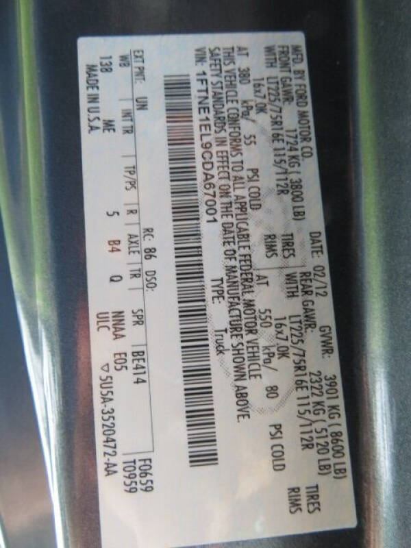 2012 Ford E-Series E-150