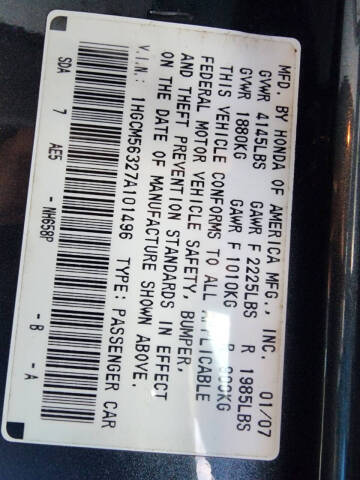 2007 Honda Accord Special Edition