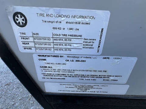 2018 Winnebago Winnie Plus 27RBDS