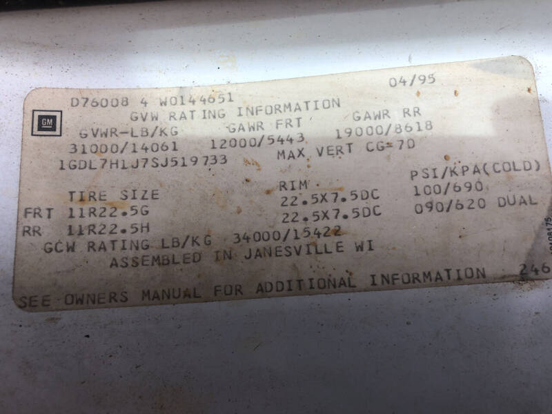 1995 GMC TopKick C7500