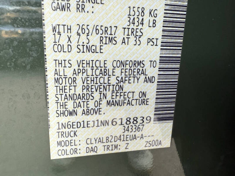 2022 Nissan Frontier SV