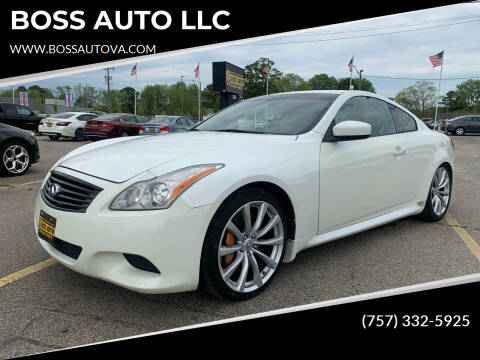 2008 Infiniti G37 for sale at BOSS AUTO LLC in Norfolk VA