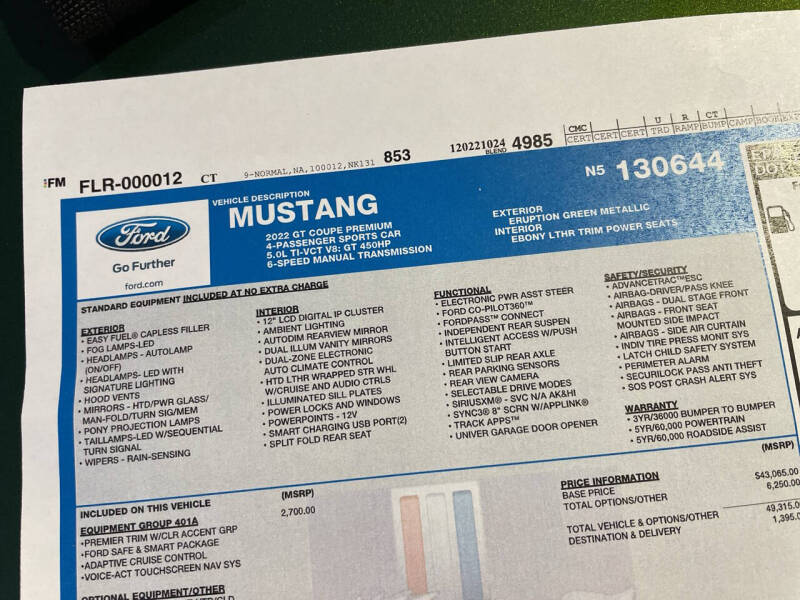 2022 Ford Mustang GT Premium