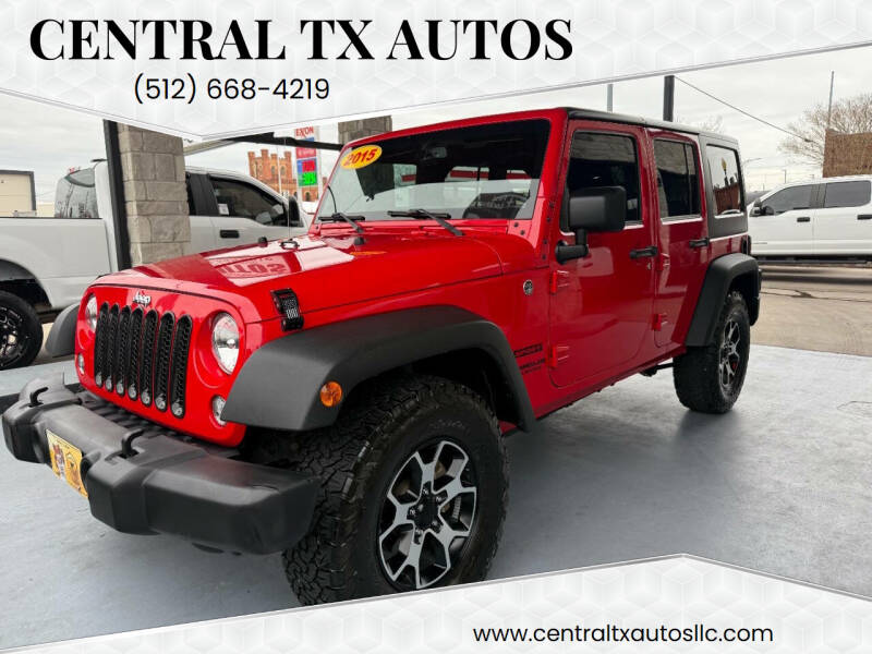 2015 Jeep Wrangler Unlimited for sale at Central TX Autos in Lockhart TX