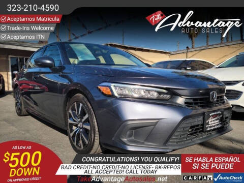 2022 Honda Civic for sale at ADVANTAGE AUTO SALES INC in Bell CA