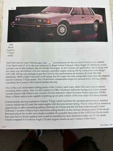 1986 Buick Century Custom