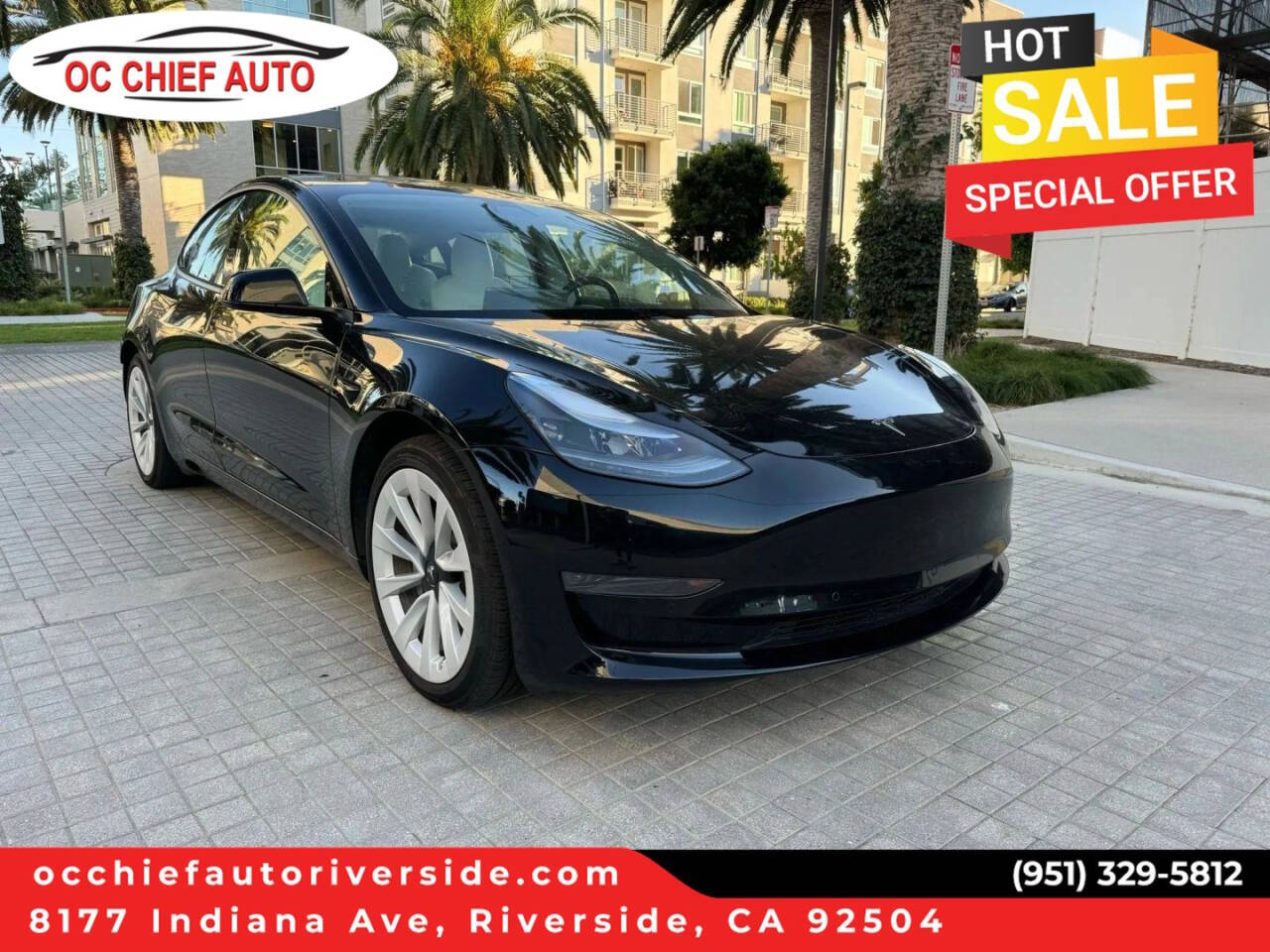 Black 2023 Tesla Model 3 Base 4dr Sedan 1