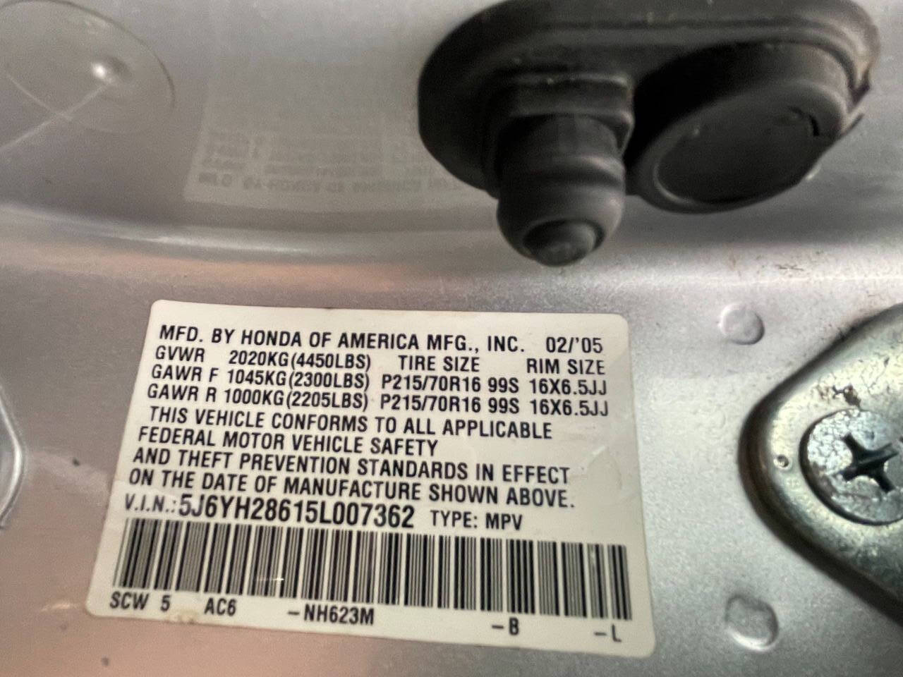 Silver 2005 Honda Element EX AWD EX 4dr SUV 23