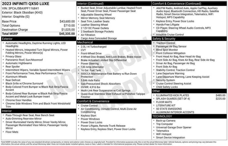 2023 Infiniti QX50 Luxe