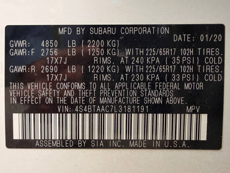 2020 Subaru Outback