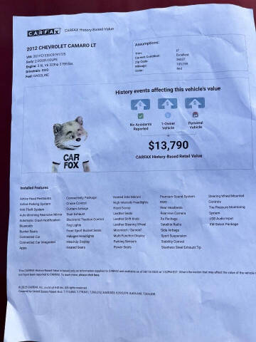 2012 Chevrolet Camaro LT