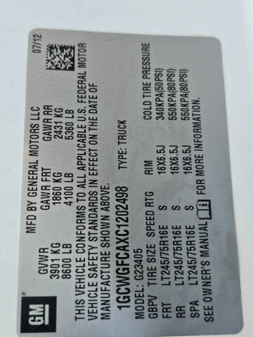 2012 Chevrolet Express 2500