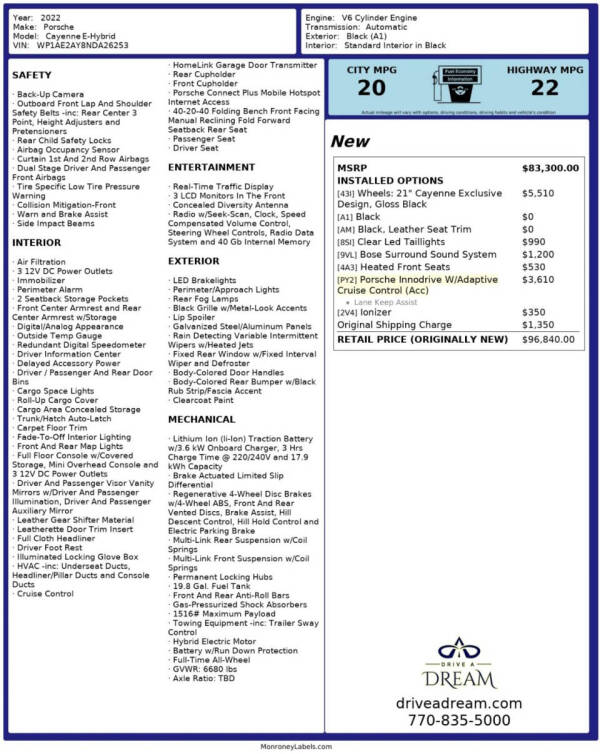 2022 Porsche Cayenne E-Hybrid