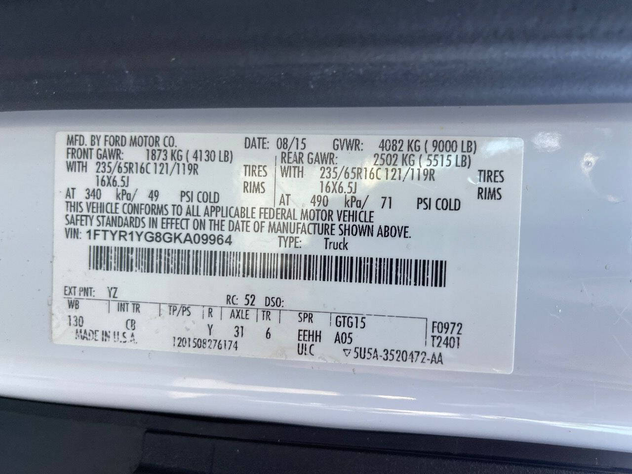 2016 FORD Transit Van - $24,900