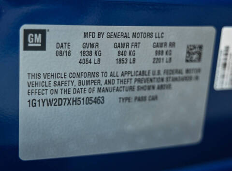 2017 Chevrolet Corvette Grand Sport