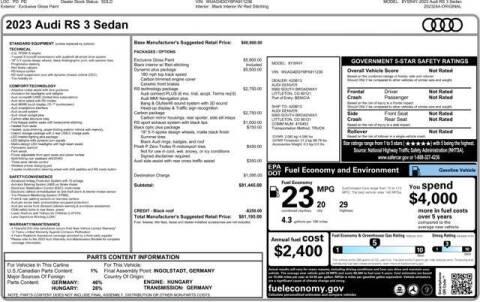 2023 Audi RS 3 2.5T quattro