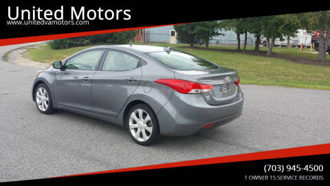 2011 Hyundai Elantra for sale at United Motors in Fredericksburg VA