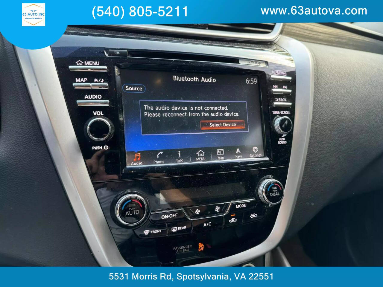 2015 Nissan Murano for sale at 63 Auto Inc in Spotsylvania, VA