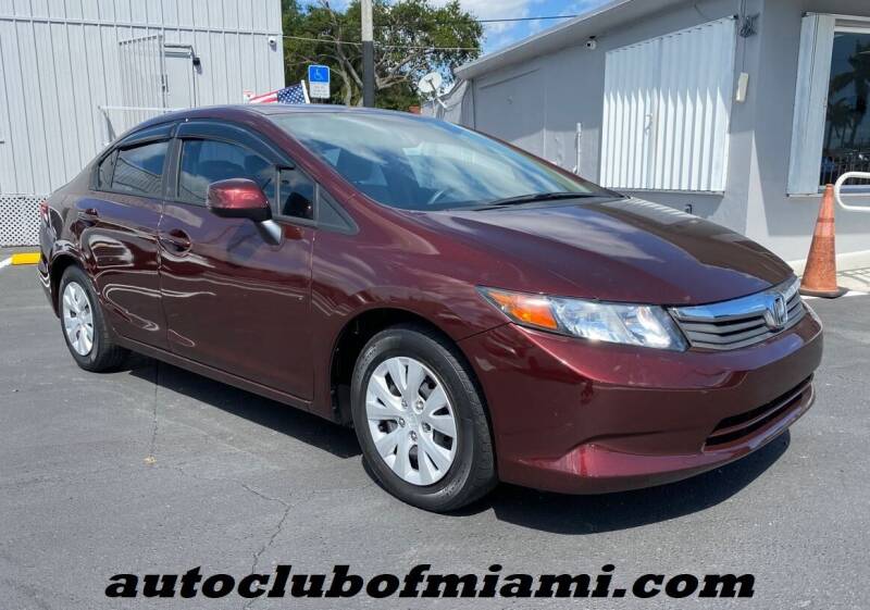 2012 Honda Civic for sale at AUTO CLUB OF MIAMI, INC in Miami FL