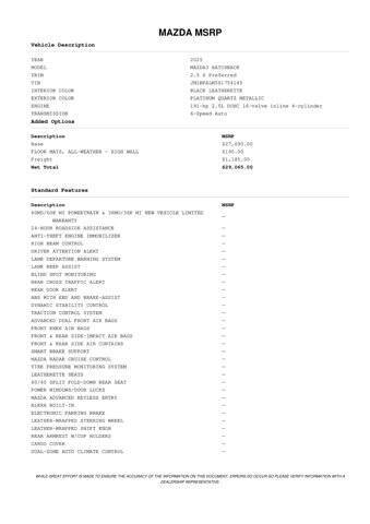 2025 Mazda Mazda3 Hatchback 2.5 S Preferred