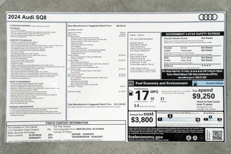 2024 Audi SQ8 4.0T quattro Prestige