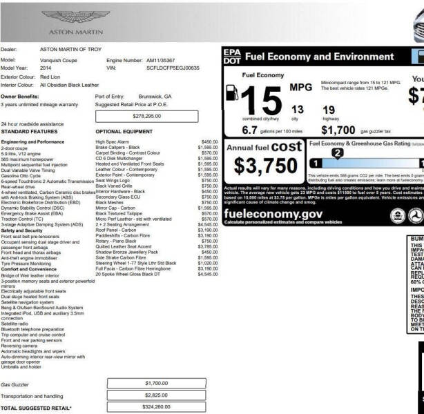 2014 Aston Martin Vanquish