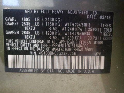 2016 Subaru Outback 2.5i Limited