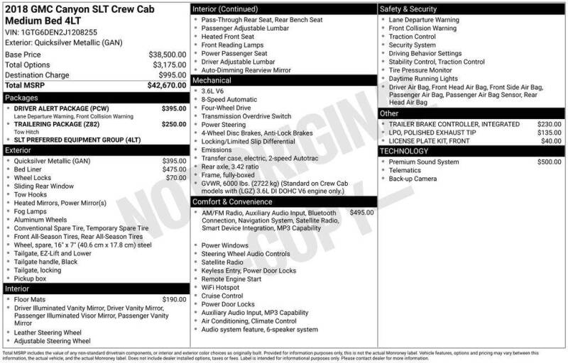2018 GMC Canyon