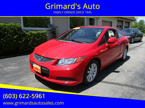 2012 Honda Civic for sale at Grimard's Auto in Hooksett NH