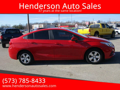 2017 Chevrolet Cruze for sale at Henderson Auto Sales in Poplar Bluff MO