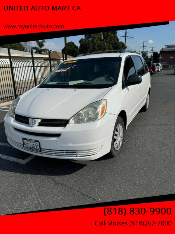 2004 Toyota Sienna for sale at UNITED AUTO MART CA in Arleta CA