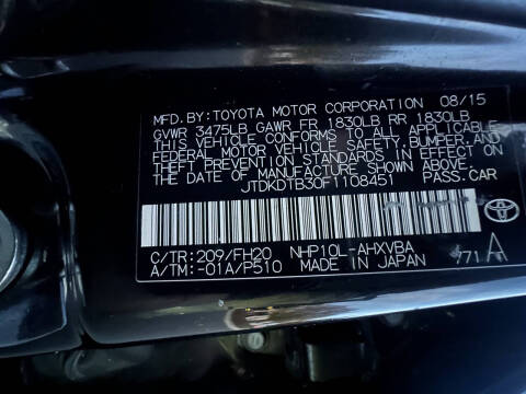 2015 Toyota Prius c One