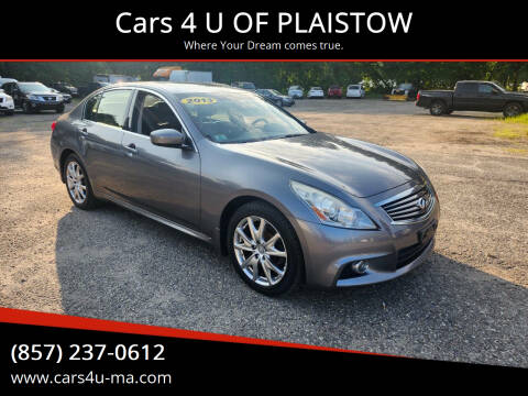 2013 Infiniti G37 Sedan for sale at Cars 4 U OF PLAISTOW in Plaistow NH