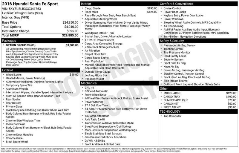 2016 Hyundai Santa Fe Sport 2.4L