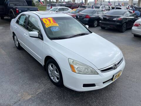 2007 Honda Accord for sale at Texas 1 Auto Finance in Kemah TX