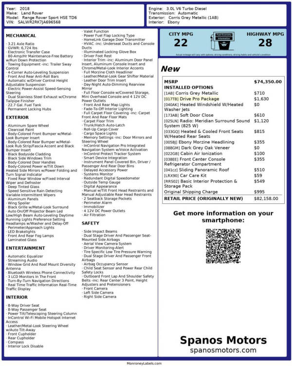 2018 Land Rover Range Rover Sport HSE Td6