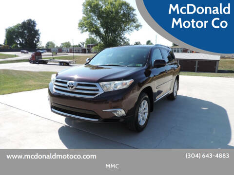 2013 Toyota Highlander for sale at McDonald Motor Co in Harrisville WV