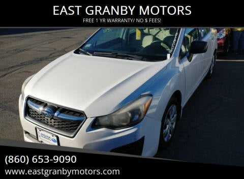 2012 Subaru Impreza for sale at EAST GRANBY MOTORS in East Granby CT