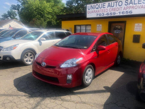 2010 Toyota Prius for sale at Unique Auto Sales in Marshall VA