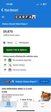 2002 Mercedes-Benz S-Class S 600