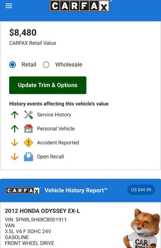 2012 Honda Odyssey EX-L