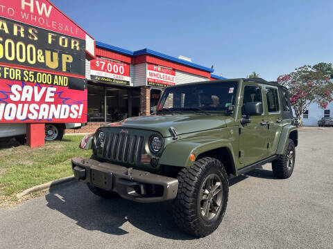 2016 Jeep Wrangler Unlimited for sale at HW Auto Wholesale in Norfolk VA